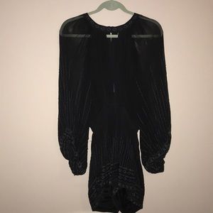 Free People Black Beaded Romper
